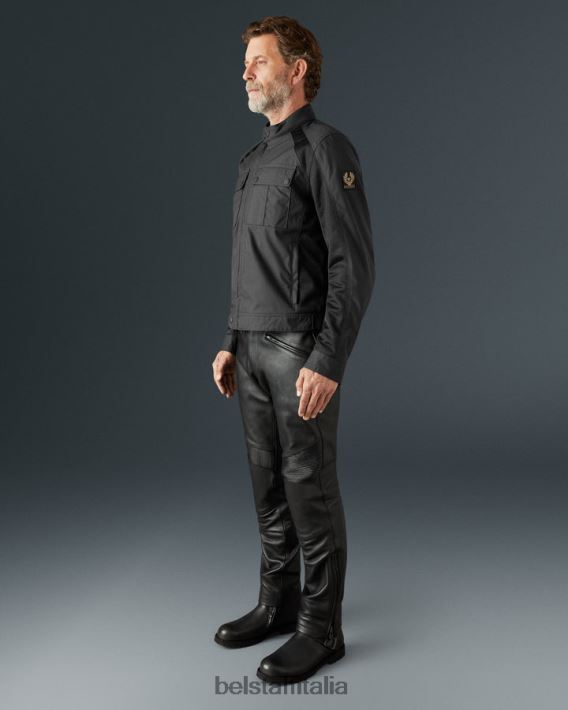 vestiario Belstaff giacca da motociclista del tempio nylon tecnico verde militare uomini H2DD6J445