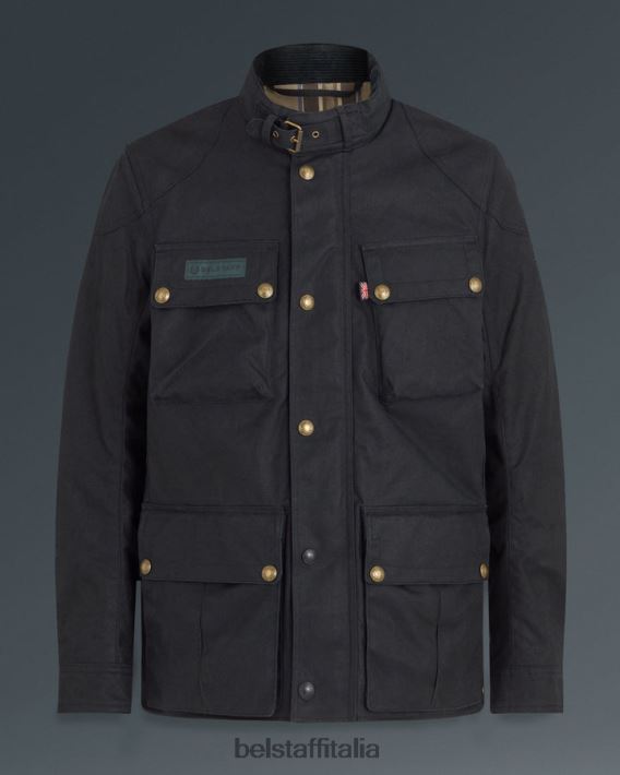 vestiario Belstaff giacca ecomaster misto canapa/poliestere riciclato/cotone organico nero uomini H2DD6J442