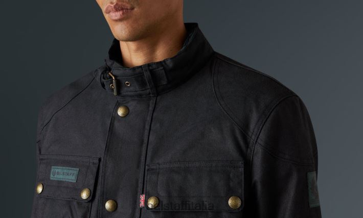 vestiario Belstaff giacca ecomaster misto canapa/poliestere riciclato/cotone organico nero uomini H2DD6J442