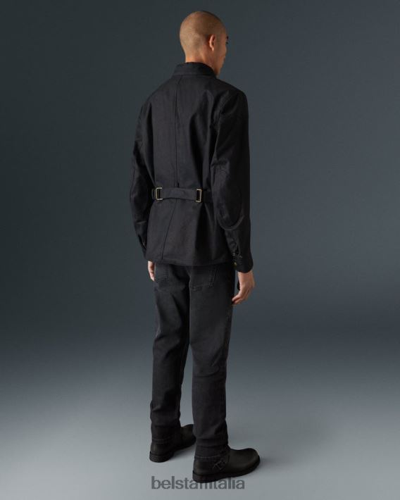 vestiario Belstaff giacca ecomaster misto canapa/poliestere riciclato/cotone organico nero uomini H2DD6J442