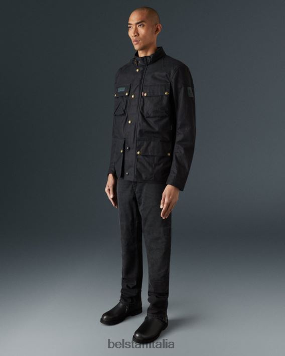 vestiario Belstaff giacca ecomaster misto canapa/poliestere riciclato/cotone organico nero uomini H2DD6J442