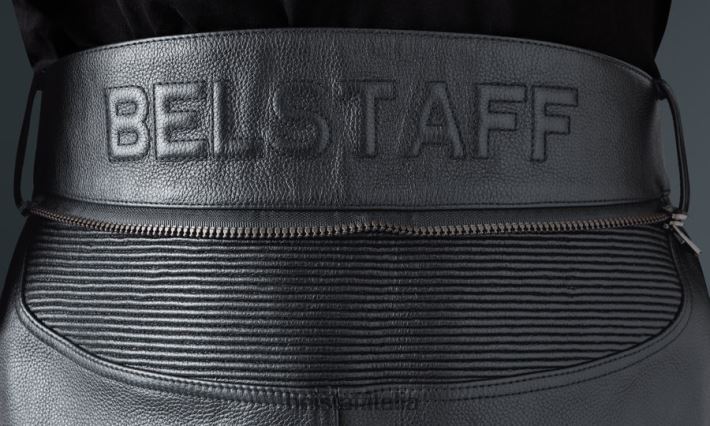 vestiario Belstaff Pantaloni da moto McGregor pelle fiore nera uomini H2DD6J449