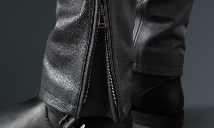 vestiario Belstaff Pantaloni da moto McGregor pelle fiore nera uomini H2DD6J449