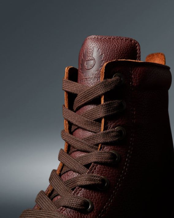 scarpa Belstaff risolvere gli stivali da moto pelle bottalata marrone uomini H2DD6J455