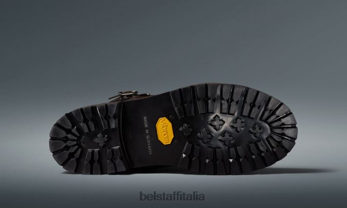 scarpa Belstaff stivali da moto endurance pelle fiore neromarrone uomini H2DD6J454