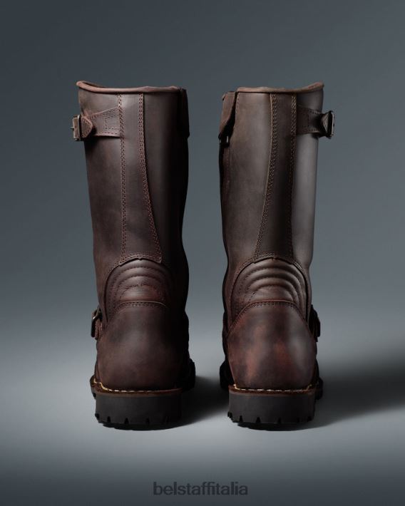 scarpa Belstaff stivali da moto endurance pelle fiore neromarrone uomini H2DD6J454