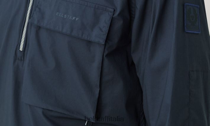 vestiario Belstaff camicia a punti popeline di cotone inchiostro scuro uomini H2DD6J131