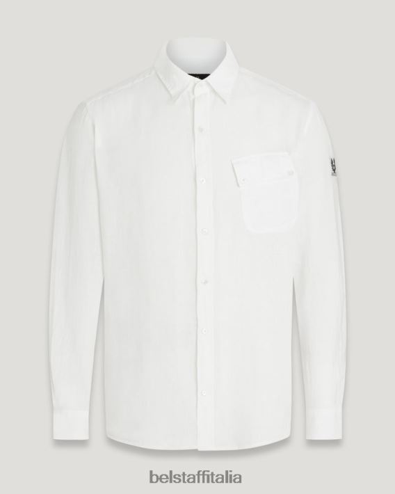 vestiario Belstaff maglia del campo lino tinto in capo bianco uomini H2DD6J135