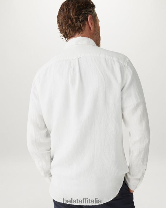 vestiario Belstaff maglia del campo lino tinto in capo bianco uomini H2DD6J135