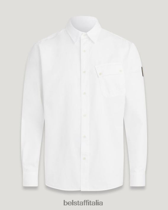 vestiario Belstaff maglia del campo twill di cotone bianco uomini H2DD6J137