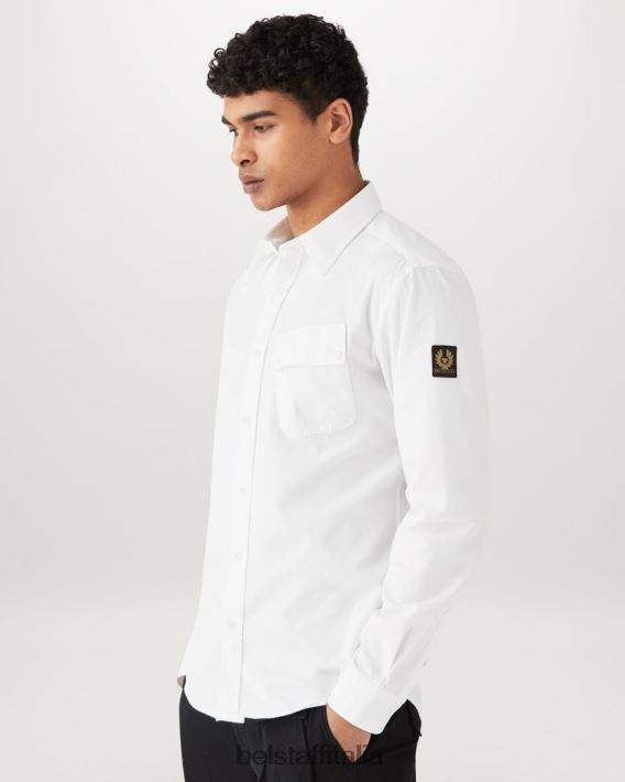 vestiario Belstaff maglia del campo twill di cotone bianco uomini H2DD6J137