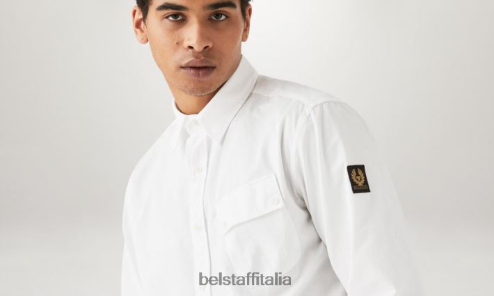 vestiario Belstaff maglia del campo twill di cotone bianco uomini H2DD6J137
