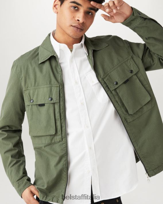 vestiario Belstaff maglia del campo twill di cotone bianco uomini H2DD6J137