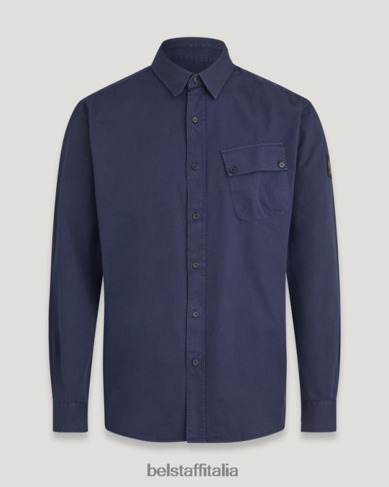 vestiario Belstaff maglia del campo twill di cotone blu scuro profondo uomini H2DD6J139