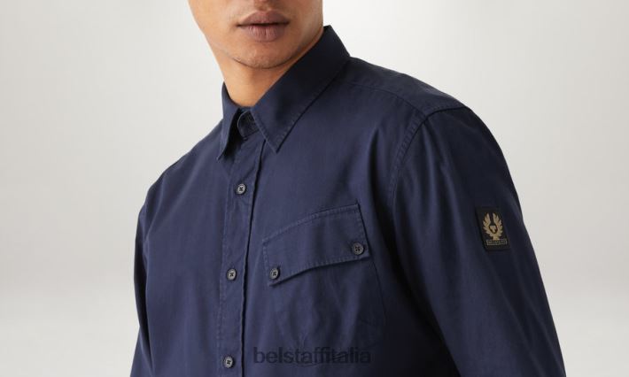 vestiario Belstaff maglia del campo twill di cotone blu scuro profondo uomini H2DD6J139
