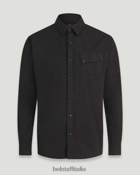 vestiario Belstaff maglia del campo twill di cotone nero uomini H2DD6J138