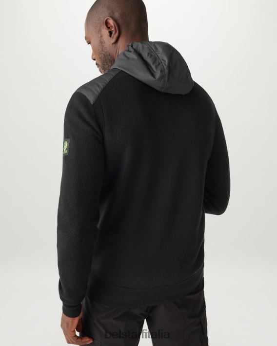 vestiario Belstaff Cardigan con cerniera Flash Aldington lana merino nera/giallo fluo uomini H2DD6J228