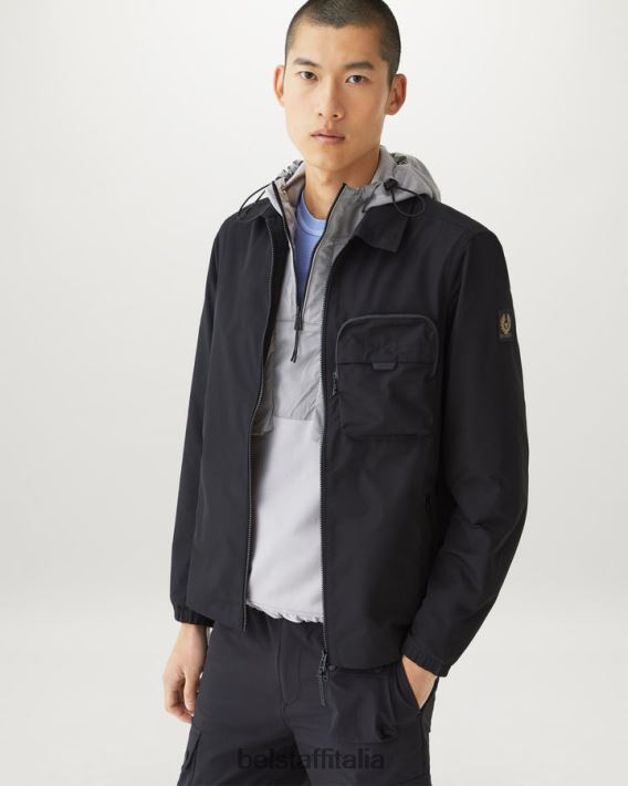 vestiario Belstaff Felpa con cappuccio e zip a un quarto pile leggero argento antico uomini H2DD6J267