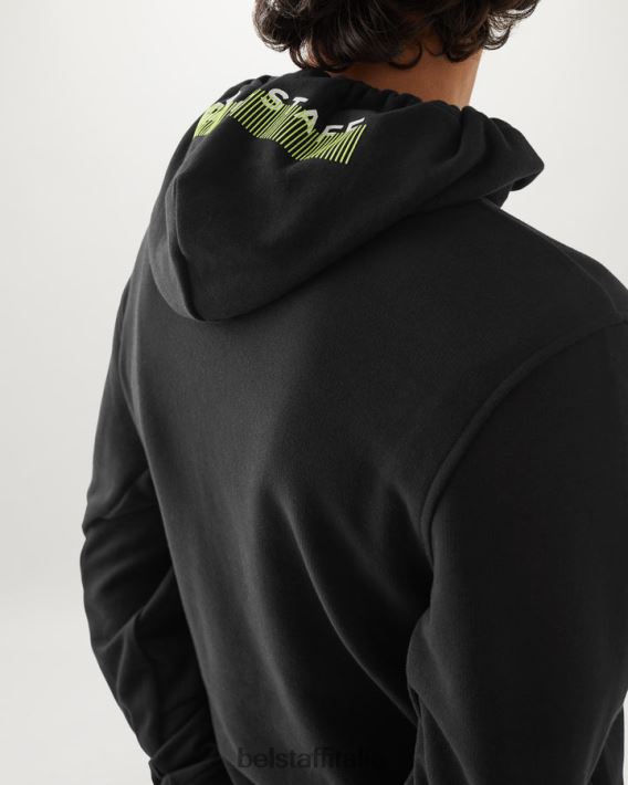 vestiario Belstaff felpa con cappuccio della zattera pile di cotone asciutto nero uomini H2DD6J217
