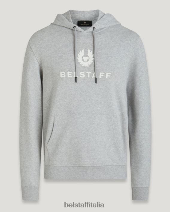 vestiario Belstaff felpa con cappuccio firmata pile di cotone vecchio argento erica uomini H2DD6J254