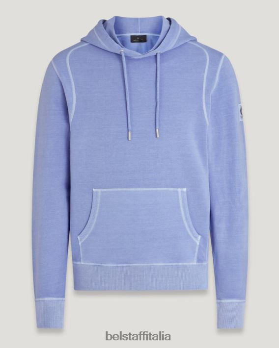 vestiario Belstaff felpa con cappuccio tintura in capo pile leggero color malva uomini H2DD6J225