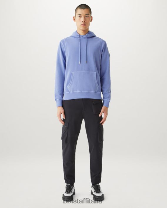 vestiario Belstaff felpa con cappuccio tintura in capo pile leggero color malva uomini H2DD6J225