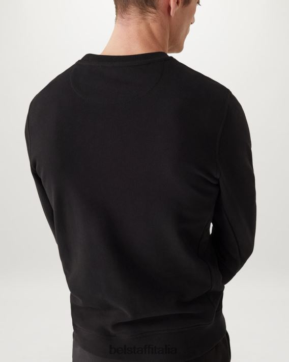 vestiario Belstaff felpa con raggio pile di cotone asciutto nero uomini H2DD6J222