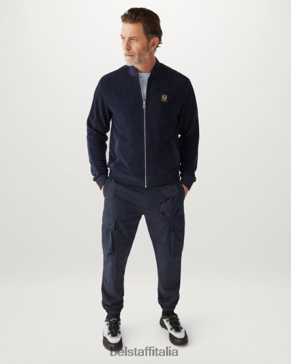 vestiario Belstaff felpa con zip a farfalla spugna inchiostro scuro uomini H2DD6J231