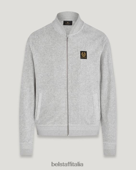 vestiario Belstaff felpa con zip a farfalla spugna vecchia erica argentata uomini H2DD6J226