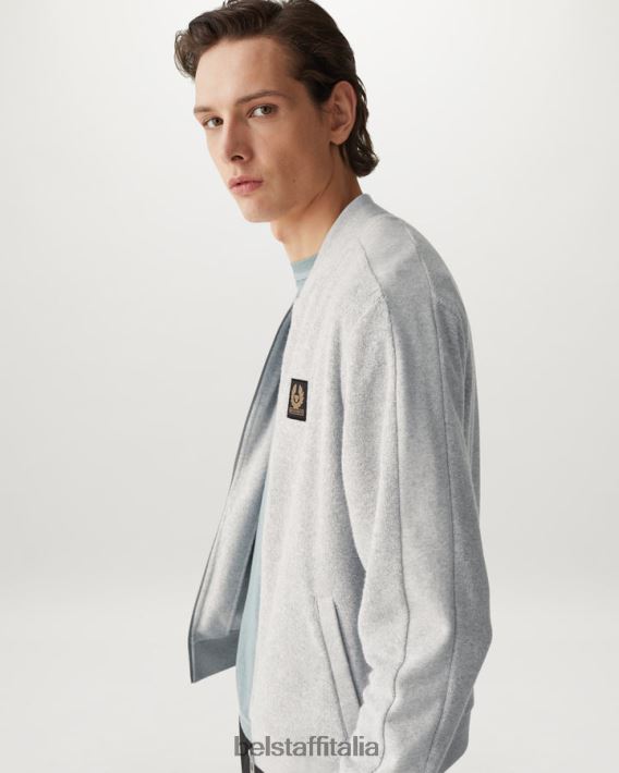 vestiario Belstaff felpa con zip a farfalla spugna vecchia erica argentata uomini H2DD6J226