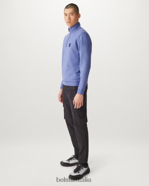 vestiario Belstaff felpa con zip a un quarto cotone felpato color malva uomini H2DD6J243