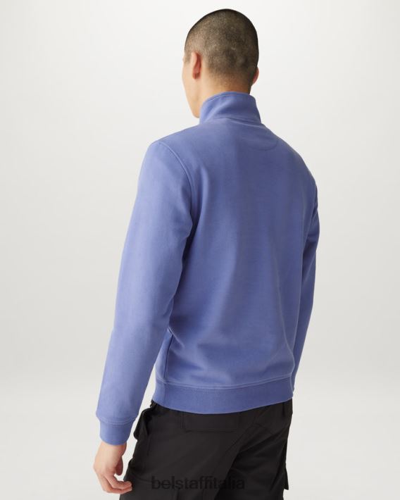 vestiario Belstaff felpa con zip a un quarto cotone felpato color malva uomini H2DD6J243