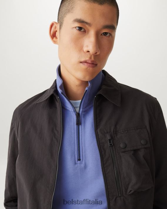 vestiario Belstaff felpa con zip a un quarto cotone felpato color malva uomini H2DD6J243