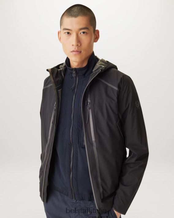 vestiario Belstaff felpa con zip intera Seal inchiostro scuro in vello leggero uomini H2DD6J224
