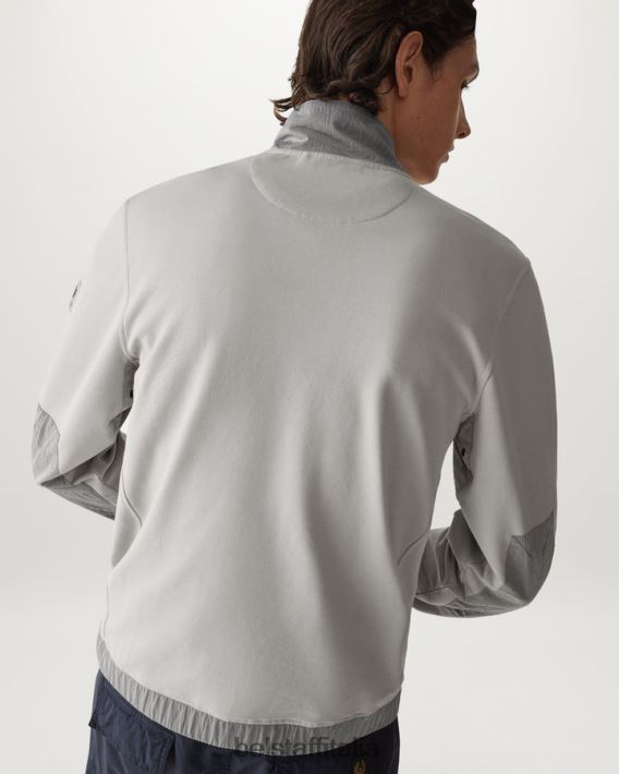 vestiario Belstaff felpa con zip intera Seal pile leggero argento antico uomini H2DD6J220