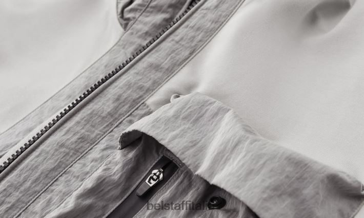 vestiario Belstaff felpa con zip intera Seal pile leggero argento antico uomini H2DD6J220