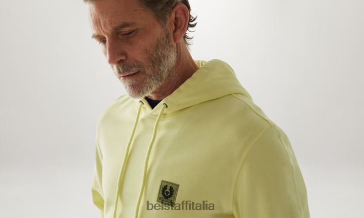 vestiario Belstaff felpa felpa di cotone giallo limone uomini H2DD6J236