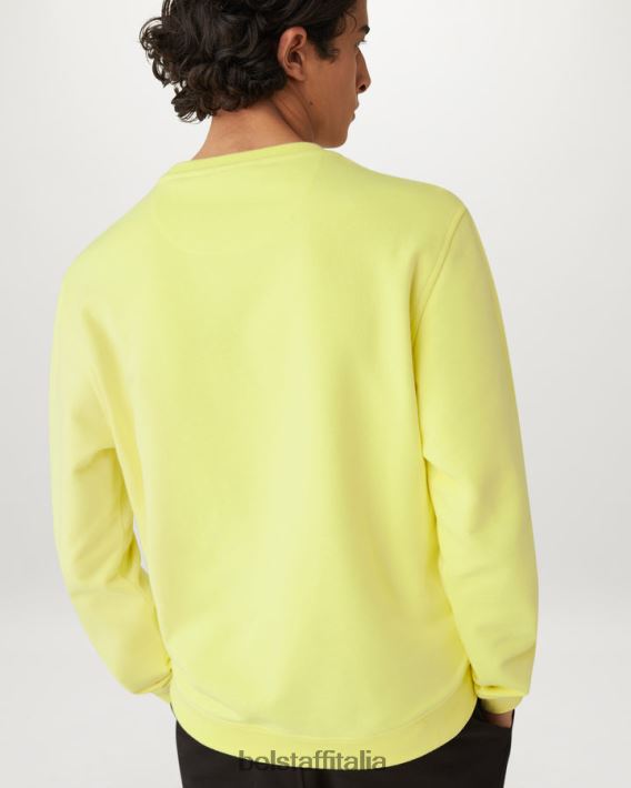 vestiario Belstaff felpa felpa di cotone giallo limone uomini H2DD6J240