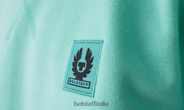 vestiario Belstaff felpa felpa di cotone verde oceano uomini H2DD6J244