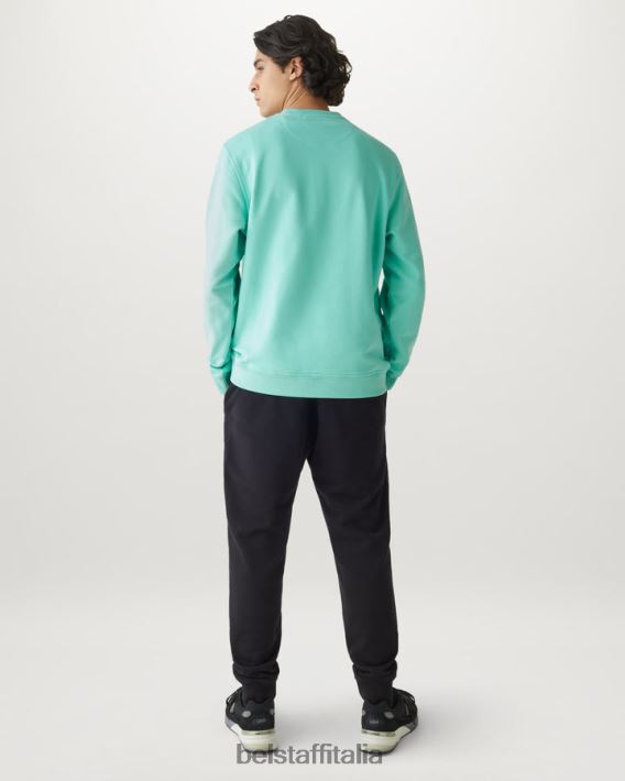 vestiario Belstaff felpa felpa di cotone verde oceano uomini H2DD6J244