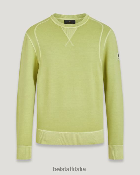vestiario Belstaff felpa gibe Pile leggero tinto in capo giallo lime uomini H2DD6J234