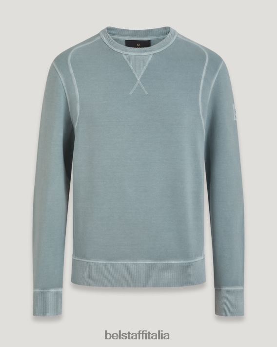 vestiario Belstaff felpa gibe pile leggero tinto in capo verde acciaio uomini H2DD6J227