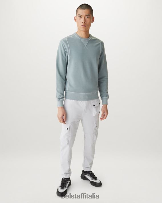 vestiario Belstaff felpa gibe pile leggero tinto in capo verde acciaio uomini H2DD6J227