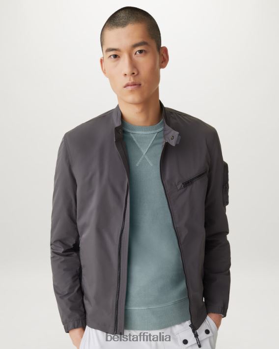 vestiario Belstaff felpa gibe pile leggero tinto in capo verde acciaio uomini H2DD6J227