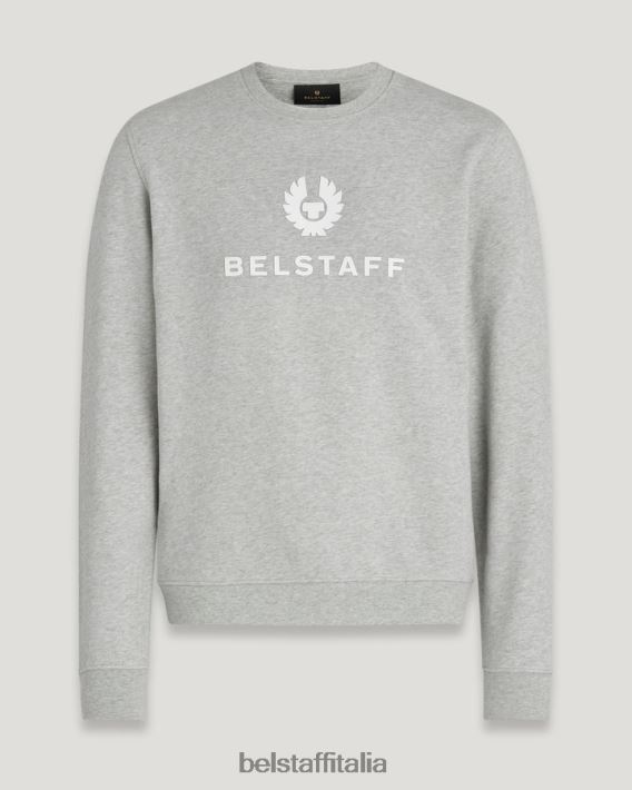 vestiario Belstaff felpa girocollo firmata pile di cotone vecchio argento erica uomini H2DD6J261