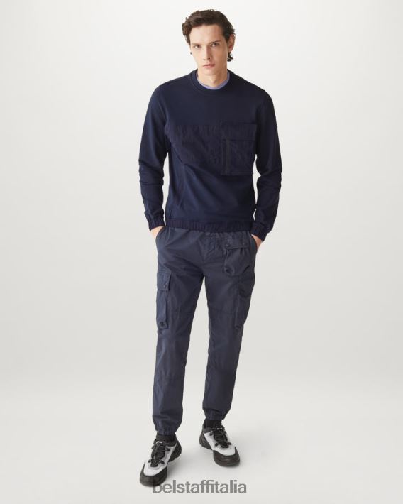 vestiario Belstaff felpa spinnaker inchiostro scuro in vello leggero uomini H2DD6J218