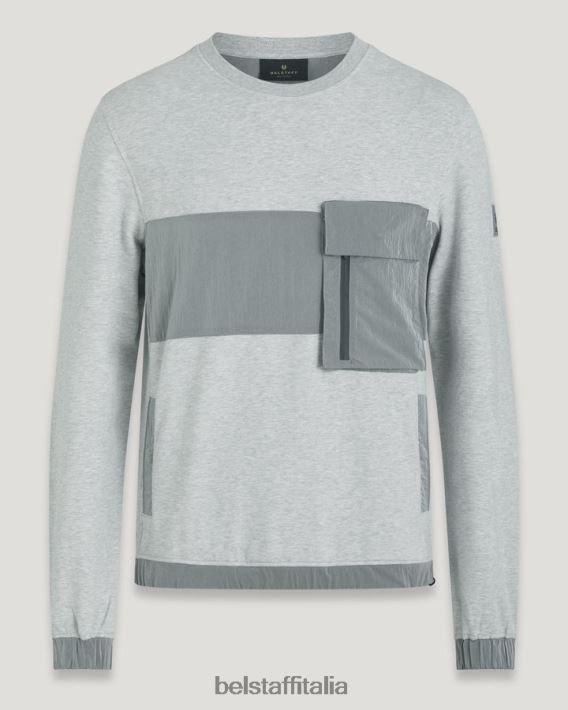 vestiario Belstaff felpa spinnaker pile leggero argento antico uomini H2DD6J223