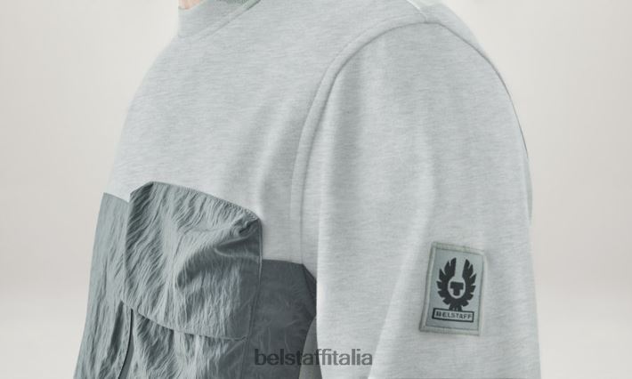 vestiario Belstaff felpa spinnaker pile leggero argento antico uomini H2DD6J223