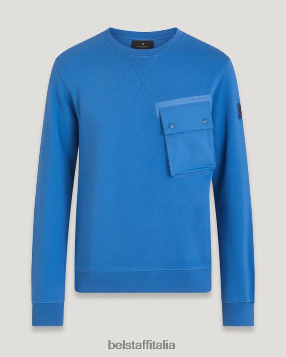 vestiario Belstaff girocollo pile di cotone asciutto in avanti blu uomini H2DD6J216