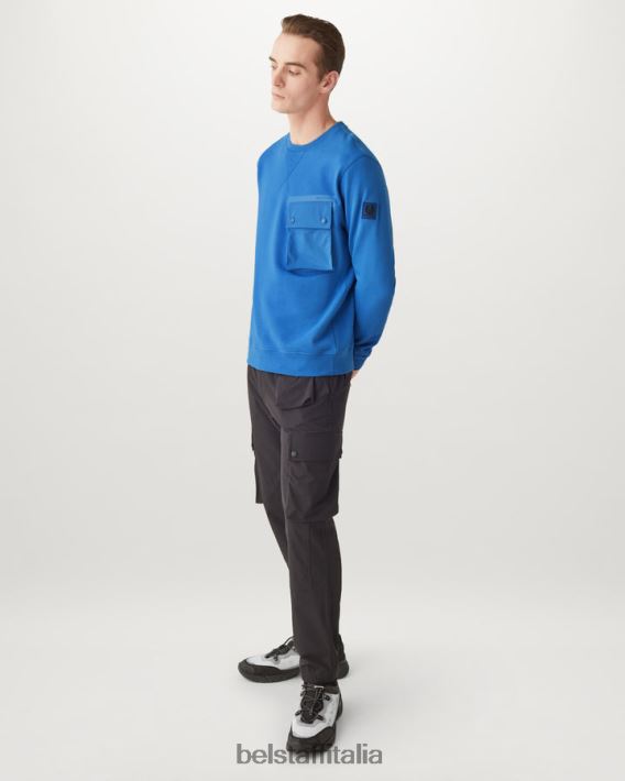 vestiario Belstaff girocollo pile di cotone asciutto in avanti blu uomini H2DD6J216